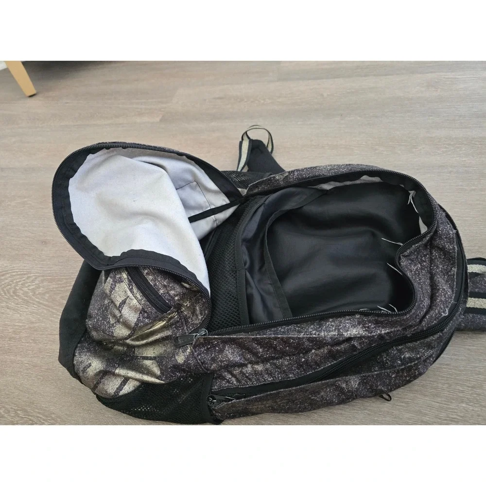 Victorias Secret PINK Backpack Gold Black Metallic Glitter School Bag Gym Travel